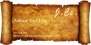 Jaksa Csilla névjegykártya